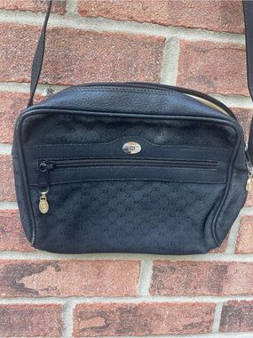 Vintage 80s/90s Gucci Black Monogram Crossbody Bag